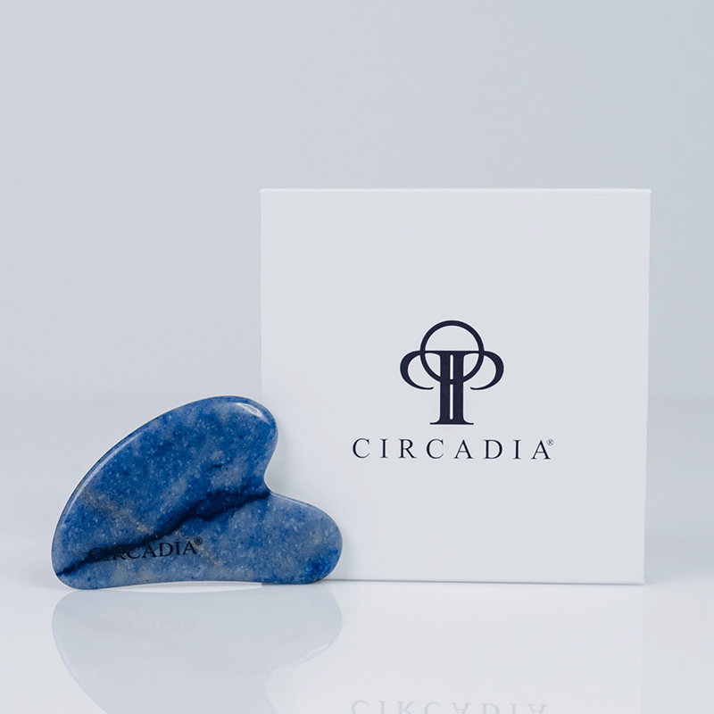 Circadia Blue Aventurine Gua Sha Stone w/Circadia Logo